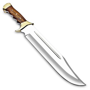 Fascio di coltelli fatti a mano in acciaio D2 da 18 pollici grande <span class=keywords><strong>Bowie</strong></span> Full Tang lama fissa coltelli da caccia con manico in palissandro