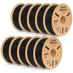 ELEGOO RAPID <b>PLA</b>+ 1.75mm Black 10KG 3D Printer <b>Filament</b> Diverse Materials (TPE/PCL/HIPS) Moulding Service FDM Compatible - Product Image 1