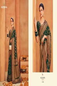 Sari de seda Georgette de diseñador verde con blusa de seda Hermoso estilo tradicional para adultos para bodas o fiestas - Product Image 2