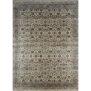 พรมขนสัตว์อัฟกันถักมือสีเบจน้ำตาลลายดอกไม้ คลาสสิก ขนาดใหญ่ สำหรับตกแต่งบ้าน รุ่น Someplace in Time-EA-3062 (Cs-01) - Product Image 1