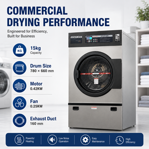 Séchoir à linge commercial HG-300 15 kg pour hôtel, hôpital, laverie automatique - Product Image 5
