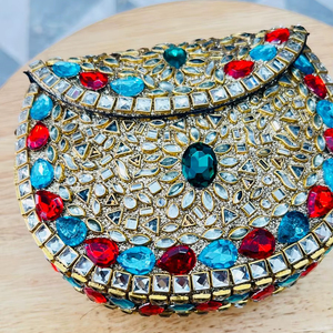 Bolso de mano de lujo con mosaico metálico para mujer, bolsos elegantes disponibles, bolso de mano de lujo con mosaico y arte artesanal, estilo personalizado - Product Image 6