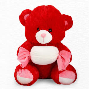 Chase Value Stuffed Love Teddy Bear Gift-<b>Red</b> Fur <b>Material</b> 18x12 Size - Product Image 2
