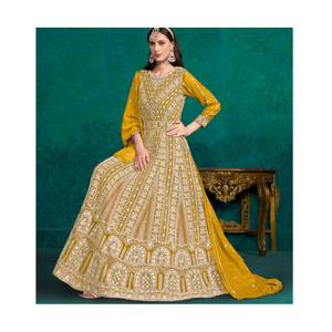 ชุดสูทอนาร์คาลีแบบใหม่ตามต้องการสำหรับผู้หญิงดูพัตต้าและพาลาซโซจับคู่สำหรับสไตล์ราคาไม่แพง - Product Image 1