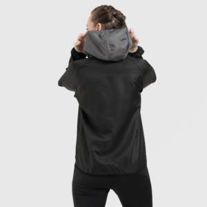 Sudadera con Capucha Orphix Resistente al Viento, Color Negro-Gris, para Otoño - Product Image 2
