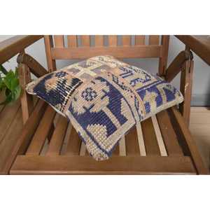 หมอนขนสัตว์14x14สีเบจ kilim สุดหรูเน้นสไตล์วินเทจฟู18X18ทรงสี่เหลี่ยม - Product Image 4