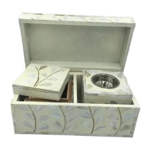 Elegant Gift for All Occasions Handmade Wooden Incense Mother of Pearl Inlay Mubkhar <b>Box</b> Incense burner Set with Latest Design - Product Image 1