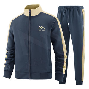 Survêtements vente en gros fermeture éclair à manches longues vêtements de sport couleur différente personnaliser impression de logo hommes survêtement - Product Image 3