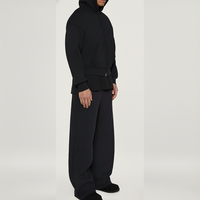 Ensemble de survêtement pour homme 450 GSM, sweat à capuche zippé et pantalon de jogging, 100% coton molletonné, coupe oversize, fabricant
