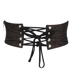 Brocade Corset Inspired Waist Cinchers Faux Leather Shell Fabric Adjustable <b>Tummy</b> <b>Control</b> Eco-Friendly Lightweight Shapewear - Product Image 5