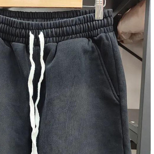 2025 Collection de rue personnalisée pour les femmes haute qualité coton ourlet français cravate teinture Shorts brodé uni teint 100% Polyester ensembles - Product Image 4