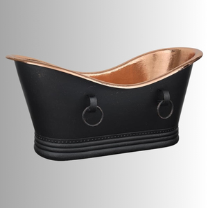 Handmade Modern Clawfoot Freestanding Copper <b>Bathtub</b> Luxury Black Exterior Hammered Finish <b>for</b> Boutique Hotel Designer Villa. - Product Image 2