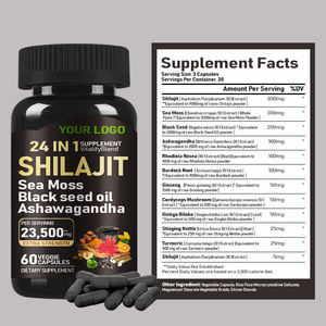 純ヒマラヤ産オーガニックシラジット、シーモス、ブラックシードオイル、アシュワガンダ、ロディオラ、ゴボウ、高麗人参、冬虫夏草、イチョウ葉、シラジットカプセル - Product Image 2