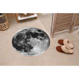 Alfombra redonda con diseño de luna llena Galactic View, alfombra impresa en 3D con arte espacial bohemio, alfombra de terciopelo - Product Image 5