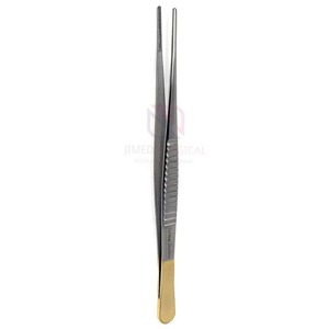 Pinza para tejidos DeBakey, instrumento quirúrgico manual atraumático, acabado medio dorado, certificado CE Clase I - Product Image 3