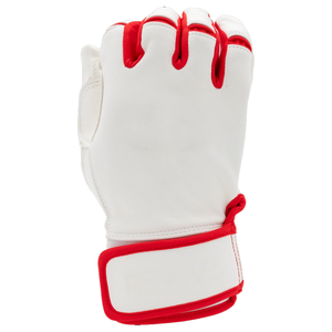 Gants de frappeur de baseball combinés en cuir Offre Spéciale blanc et rouge OEM personnalisé prix de gros gants de frappeur de baseball - Product Image 1