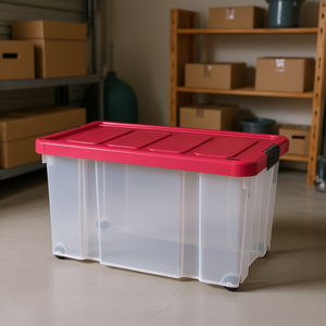 Contenedor Tontarelli de 60 Litros con Ruedas PUZZLE BOX Cherry 8035640ACH Cajones y Carritos de Almacenamiento de Plástico - Product Image 3