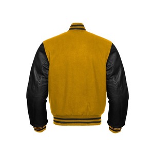 Manches en cuir de laine personnalisées Baseball Letterman Chenille patchs unisexe col montant CollegeBaseballjacket pour hommes expédition DDP - Product Image 6
