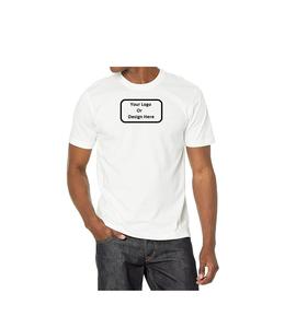 T-shirt à manches courtes unisexe de haute qualité broderie logo personnalisé T-shirt blanc lourd col rond T-shirt disponible tailles personnalisées - Product Image 3