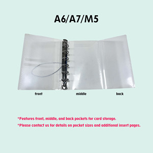 Rõ ràng Refillable 6-Ring Loose-Leaf <span class=keywords><strong>Mini</strong></span> PP Bìa A6/A7/M5 hiển thị chất kết dính với bên trong túi cho phiếu giảm giá & Thẻ lưu trữ - Product Image 4