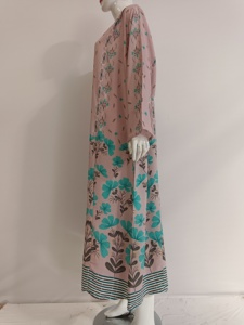 Ouvert Musulmans Avant Abayas Manches Longues Robe Modeste Date Rayon Abaya Robe de Prière pour les Musulmans - Product Image 3