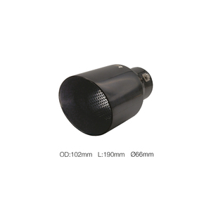 Terminale rotondo diametro 66mm inclinato in acciaio inox nero uscita 102mm - Product Image 1