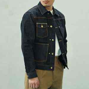 Nouvelle collection 2024 : Veste en jean homme unie à manches longues et bouton unique, style cowboy – Vente chaude de vestes en jean pour hommes - Product Image 6