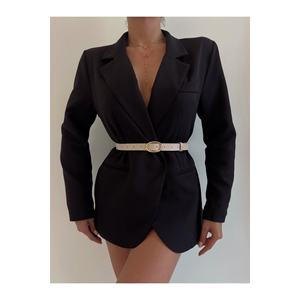 Ceinture à boucle ovale pour femmes, pour pantalons, vestes, robes et chemises - BEIGE - Product Image 3