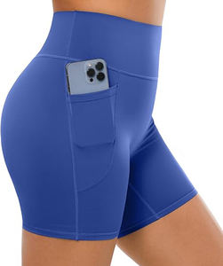 High Waist Yoga <b>Shorts</b> for Women Custom Seamless Ribbed Design Elastic Waist <b>leggings</b>, Seamless, High Waist - Product Image 5