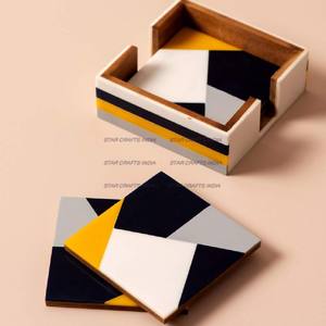 Posavasos de té de madera y resina de estilo clásico Nueva producción Hogar y utensilios de cocina Fiesta de cumpleaños Usado Posavasos de nuevo estilo personalizado - Product Image 6