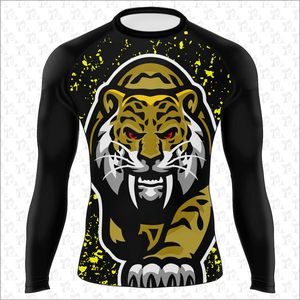 Mangas largas de secado rápido Rash Guards para hombres Custom MMA poliéster spandex material Rash Guard sublimación Diseño y logotipo - Product Image 1