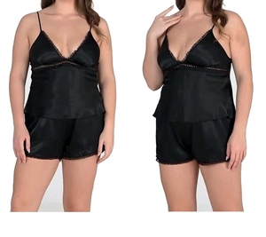 Conjunto de Lencería de Algodón Borgoña de Talla Grande con Diseño de Ángel de Fantasía, con Chal y Caja de Regalo con Ojo Turco |   2XL-4XL - Product Image 3