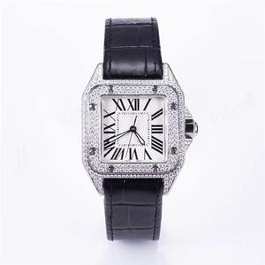 Premium Luxury <b>Mechanical</b> Iced VVS Custom Design Handcrafted Men's Moissanite Diamond <b>Watch</b> Silver Case Glass Dial Window - Product Image 5