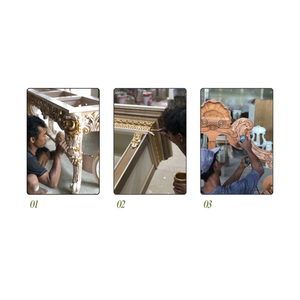 Juego de Comedor de Madera Maciza para Exterior con 6 Sillas y Mesa Rectangular - Product Image 4