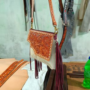 Bolso cruzado Floral de alta calidad para mujer, bolso de mano de vaquera Vintage con correa, bolso de vaquera, Diseño Internacional de Rodeo de lona - Product Image 6