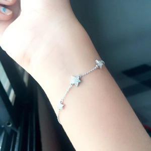 14K oro sólido diamante natural estrella pulsera joyería fina. - Product Image 3