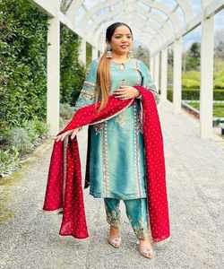 Vestidos de moda de mujer pakistaní indio comprar a granel al por mayor en línea ropa informal Sexy elegante de talla grande ropa de mujer conjunto de 3 piezas - Product Image 2