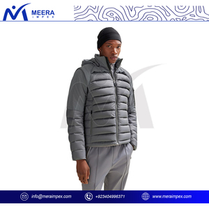 Chaqueta acolchada térmica avanzada para hombre con tela que absorbe la humedad, cuello alto para un calor adicional, dobladillo con cordón ajustable - Product Image 3