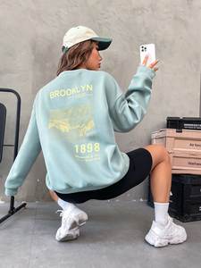 Personalizado 100% algodón Otoño Invierno de gran tamaño de algodón Unisex mujeres sudaderas con capucha - Product Image 5