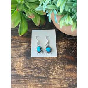 Pendientes Colgantes Hechos a Mano en Kingman con Turquesa y Plata de Ley, Estilo Navajo, para Regalo - Product Image 1