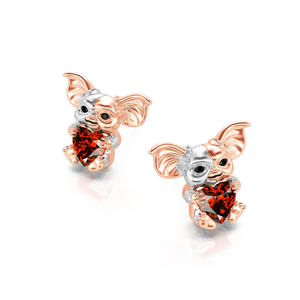 Boucles d'oreilles clous tendance en argent sterling Jeulia Hug Me Small Evil Monster Heart Cut - Product Image 3