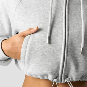 Conjunto de Sudadera Corta Informal Personalizada, Conjunto Deportivo para Mujer con Lavado Desteñido, Sudadera con Capucha y Pantalones Deportivos Holgados con Lavado Ácido - Product Image 3