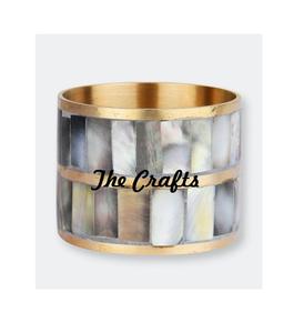 Anneau de serviette en métal doré et nacre, qualité supérieure, pour mariage, fête, vaisselle - Product Image 3