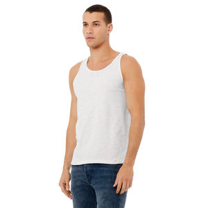Side Seamed Retail Fit 100% Airlume Combed and Ring Spun Cotton 32 single 4.2 oz <b>White</b> FleckUnisex Jersey Tank - Product Image 2