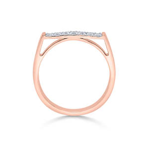 แหวนเพชรประดับโรสโกลด์-วงแหวนแบบเรียบสไตล์ลำลอง - Product Image 5