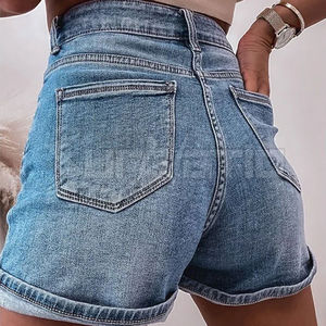 กางเกงยีนส์ขาสั้นสำหรับผู้ใหญ่กางเกงยีนส์2024กางเกงขาสั้นน้ำหนักเบาสไตล์ไม่ซ้ำใคร - Product Image 6