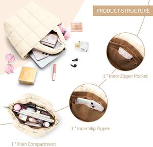 Sac à main pour femme avec broderie <span class=keywords><strong>de</strong></span> logo personnalisé, sac fourre-tout matelassé, léger, compartiments pour ordinateur portable, poignées, sacs à main, sac <span class=keywords><strong>de</strong></span> plage pour voyage - Product Image 2