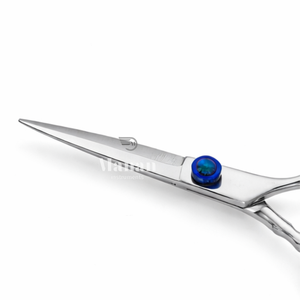 Ciseaux de coiffure professionnels 6,5 pouces en acier inoxydable, ciseaux de barbier avec poignée artistique et accent bleu, outil de salon - Product Image 2