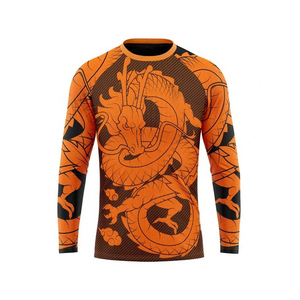 2025 meilleur Design personnalisé Logo impression hommes à manches longues Rash Guard sublimé col rond Compression MMA Rush Guard - Product Image 1