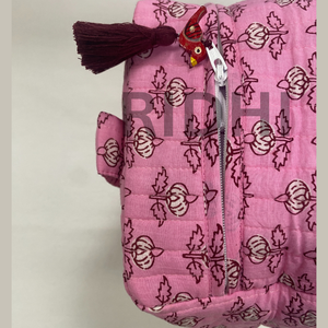 Bolsa de Maquillaje Portátil Hecha a Mano con Cremallera Acolchada de Algodón y Diseño de Sandía Ecológica de Calidad Premium para Asa de Bolso - Product Image 5